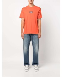 orange T-Shirt mit einem Rundhalsausschnitt von Calvin Klein