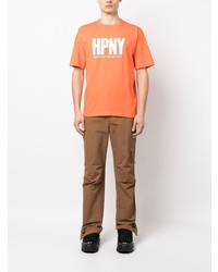 orange T-Shirt mit einem Rundhalsausschnitt von Heron Preston