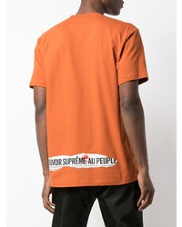 orange T-Shirt mit einem Rundhalsausschnitt von Supreme