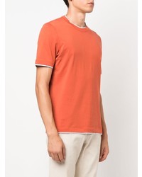 orange T-Shirt mit einem Rundhalsausschnitt von Brunello Cucinelli