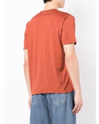 orange T-Shirt mit einem Rundhalsausschnitt von Sunspel