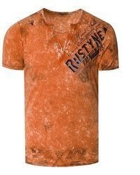 orange T-Shirt mit einem Rundhalsausschnitt von RUSTY NEAL