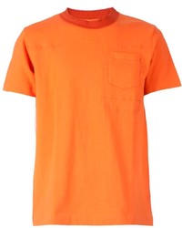 orange T-Shirt mit einem Rundhalsausschnitt von Sacai