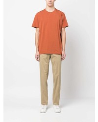 orange T-Shirt mit einem Rundhalsausschnitt von Corneliani