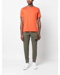 orange T-Shirt mit einem Rundhalsausschnitt von C.P. Company