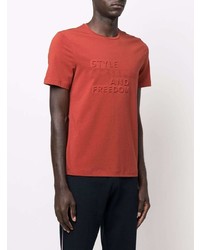 orange T-Shirt mit einem Rundhalsausschnitt von Corneliani