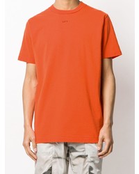 orange T-Shirt mit einem Rundhalsausschnitt von Off-White