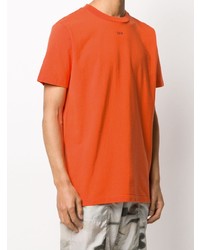 orange T-Shirt mit einem Rundhalsausschnitt von Off-White