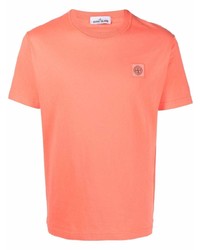 orange T-Shirt mit einem Rundhalsausschnitt von Stone Island