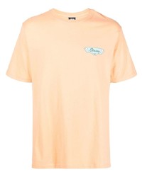 orange T-Shirt mit einem Rundhalsausschnitt von Stussy