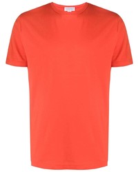 orange T-Shirt mit einem Rundhalsausschnitt von Sunspel