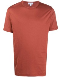 orange T-Shirt mit einem Rundhalsausschnitt von Sunspel