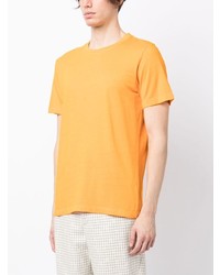 orange T-Shirt mit einem Rundhalsausschnitt von The Elder Statesman