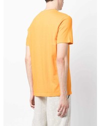 orange T-Shirt mit einem Rundhalsausschnitt von The Elder Statesman