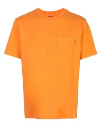 orange T-Shirt mit einem Rundhalsausschnitt von Supreme