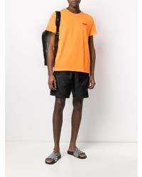 orange T-Shirt mit einem Rundhalsausschnitt von Moschino