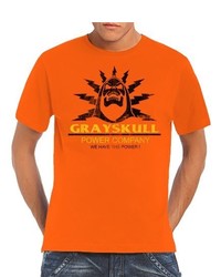 orange T-Shirt mit einem Rundhalsausschnitt