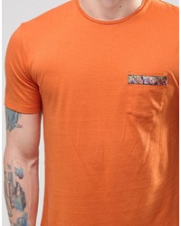 orange T-Shirt mit einem Rundhalsausschnitt von Pretty Green