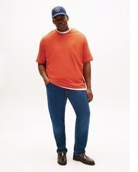 orange T-Shirt mit einem Rundhalsausschnitt von Tommy Hilfiger Big & Tall