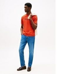 orange T-Shirt mit einem Rundhalsausschnitt von Tommy Hilfiger