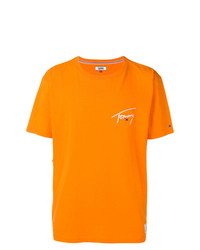 orange T-Shirt mit einem Rundhalsausschnitt von Tommy Jeans