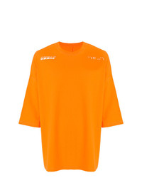 orange T-Shirt mit einem Rundhalsausschnitt von Unravel Project