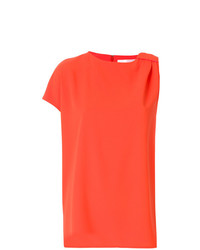 orange T-Shirt mit einem Rundhalsausschnitt von Victoria Victoria Beckham
