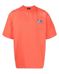 orange T-Shirt mit einem Rundhalsausschnitt von We11done