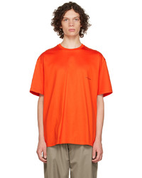 orange T-Shirt mit einem Rundhalsausschnitt von Wooyoungmi