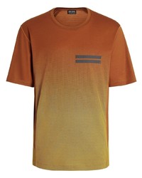 orange T-Shirt mit einem Rundhalsausschnitt von Zegna