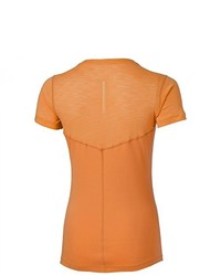 orange T-Shirt mit einem V-Ausschnitt von Asics