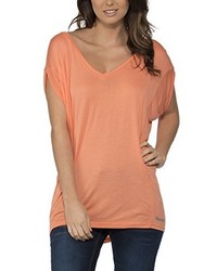 orange T-Shirt mit einem V-Ausschnitt von Bench