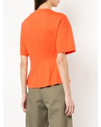 orange T-Shirt mit einem V-Ausschnitt von G.V.G.V.