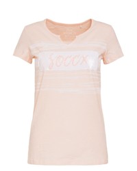 orange T-Shirt mit einem V-Ausschnitt von SOCCX