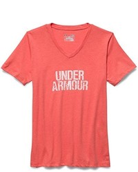 orange T-Shirt mit einem V-Ausschnitt von Under Armour