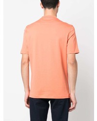 orange T-Shirt mit einem V-Ausschnitt von Brunello Cucinelli