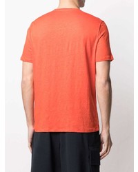 orange T-Shirt mit einem V-Ausschnitt von Majestic Filatures