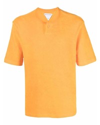 orange T-shirt mit einer Knopfleiste von Bottega Veneta