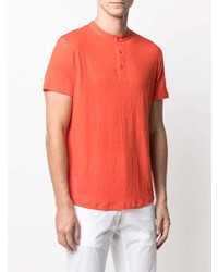 orange T-shirt mit einer Knopfleiste von Majestic Filatures