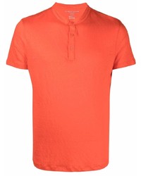 orange T-shirt mit einer Knopfleiste von Majestic Filatures