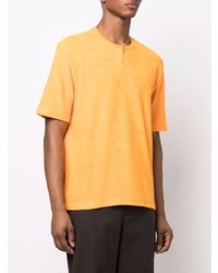 orange T-shirt mit einer Knopfleiste von Bottega Veneta