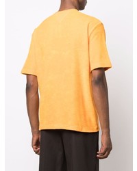 orange T-shirt mit einer Knopfleiste von Bottega Veneta