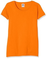 orange T-shirt von Fruit of the Loom