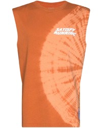 orange Mit Batikmuster Trägershirt