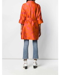 orange Trenchcoat mit Blumenmuster von Herno