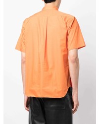 orange vertikal gestreiftes Kurzarmhemd von Comme des Garcons Homme Deux