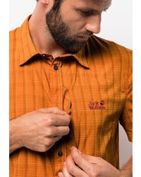 orange vertikal gestreiftes Kurzarmhemd von Jack Wolfskin