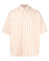orange vertikal gestreiftes Kurzarmhemd von Levi's Made & Crafted