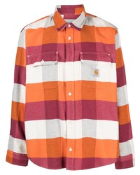 orange vertikal gestreiftes Langarmhemd von Carhartt WIP