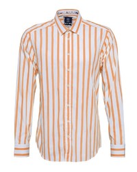 orange vertikal gestreiftes Langarmhemd von GABANO